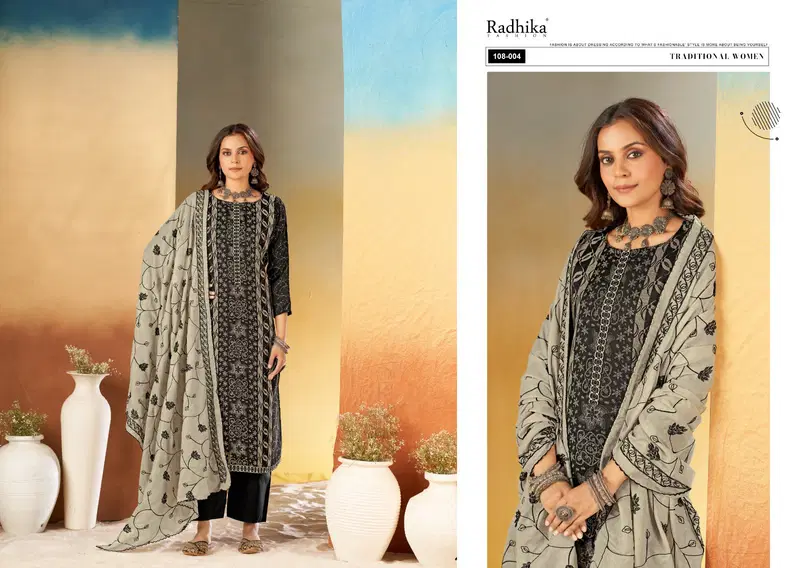  Azara Black Berry by Radhika  Vol 16 Cotton Dress Material Collection